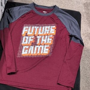 Athletic Works Maroon and Gray Long Sleeve Tee